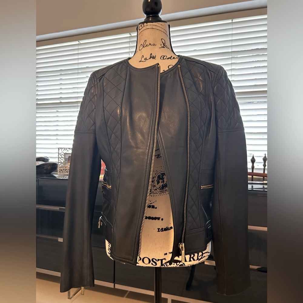 MICHAEL KORS LEATHER BIKER JACKET